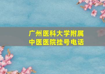 广州医科大学附属中医医院挂号电话