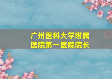 广州医科大学附属医院第一医院院长