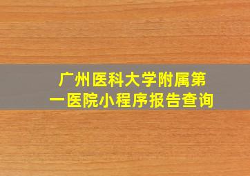 广州医科大学附属第一医院小程序报告查询