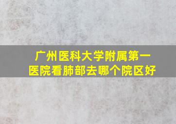 广州医科大学附属第一医院看肺部去哪个院区好