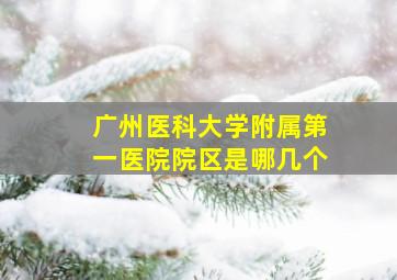 广州医科大学附属第一医院院区是哪几个