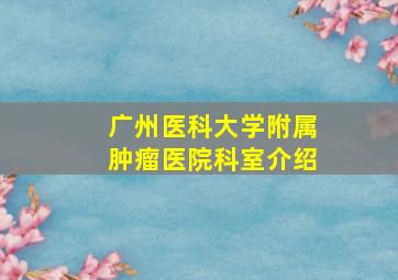 广州医科大学附属肿瘤医院科室介绍