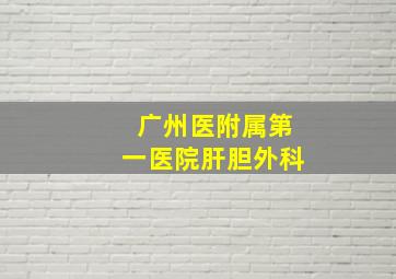 广州医附属第一医院肝胆外科