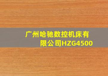 广州哈驰数控机床有限公司HZG4500