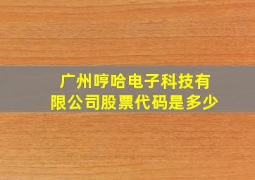 广州哼哈电子科技有限公司股票代码是多少