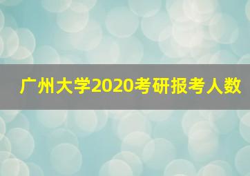 广州大学2020考研报考人数