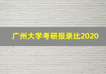 广州大学考研报录比2020