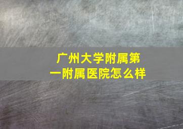 广州大学附属第一附属医院怎么样