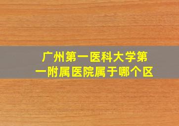 广州第一医科大学第一附属医院属于哪个区