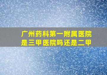 广州药科第一附属医院是三甲医院吗还是二甲