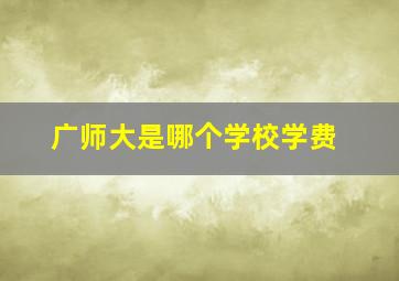 广师大是哪个学校学费