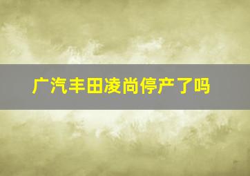 广汽丰田凌尚停产了吗