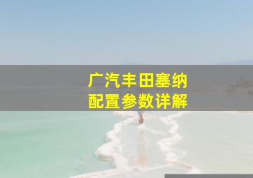 广汽丰田塞纳配置参数详解