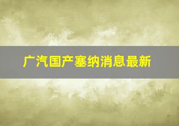 广汽国产塞纳消息最新