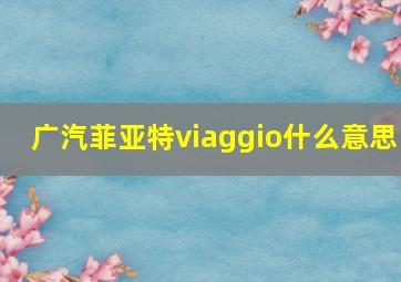 广汽菲亚特viaggio什么意思