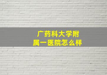 广药科大学附属一医院怎么样