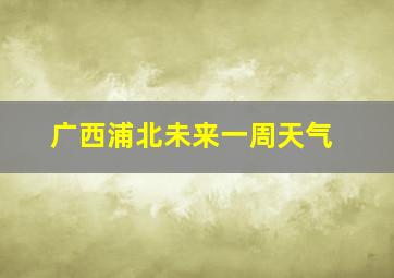 广西浦北未来一周天气