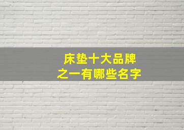 床垫十大品牌之一有哪些名字