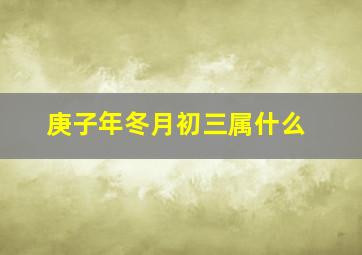 庚子年冬月初三属什么