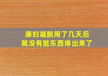 康妇凝胶用了几天后就没有脏东西排出来了