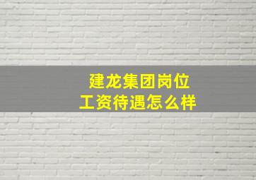 建龙集团岗位工资待遇怎么样