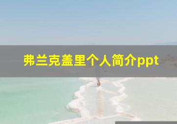 弗兰克盖里个人简介ppt