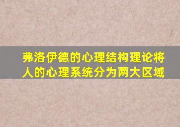 弗洛伊德的心理结构理论将人的心理系统分为两大区域