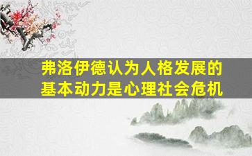 弗洛伊德认为人格发展的基本动力是心理社会危机