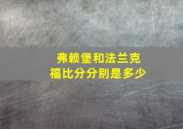 弗赖堡和法兰克福比分分别是多少