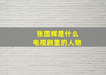 张国辉是什么电视剧里的人物