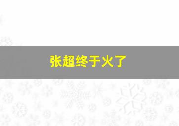 张超终于火了