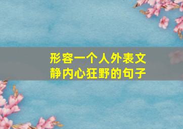 形容一个人外表文静内心狂野的句子