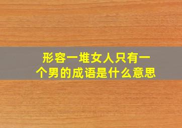 形容一堆女人只有一个男的成语是什么意思