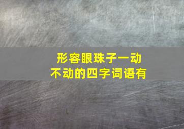 形容眼珠子一动不动的四字词语有