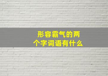 形容霸气的两个字词语有什么