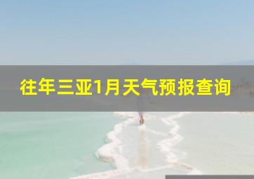 往年三亚1月天气预报查询