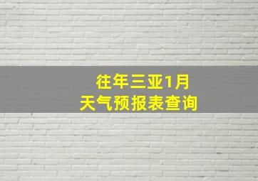 往年三亚1月天气预报表查询