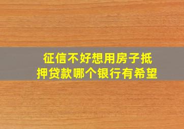 征信不好想用房子抵押贷款哪个银行有希望