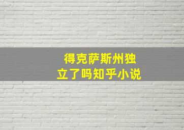 得克萨斯州独立了吗知乎小说