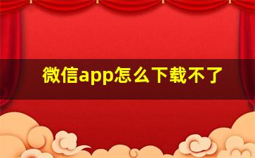 微信app怎么下载不了