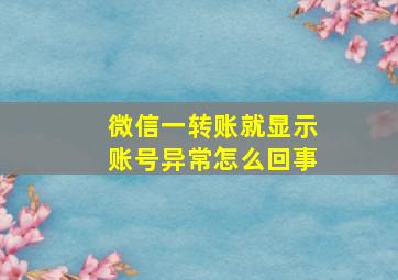 微信一转账就显示账号异常怎么回事