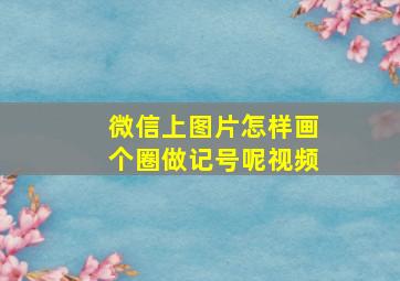 微信上图片怎样画个圈做记号呢视频