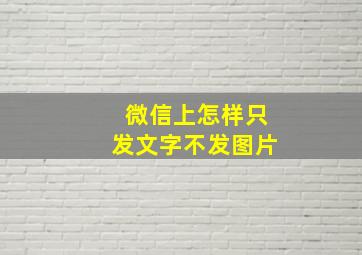 微信上怎样只发文字不发图片