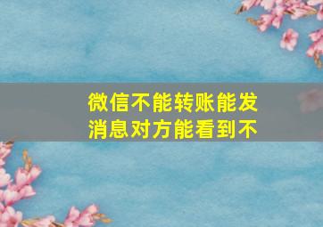 微信不能转账能发消息对方能看到不