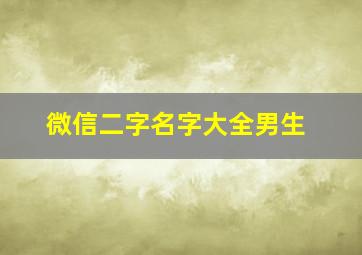 微信二字名字大全男生