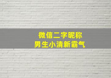 微信二字昵称男生小清新霸气