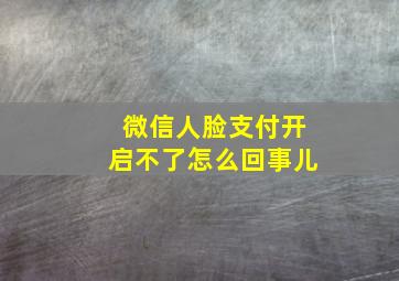 微信人脸支付开启不了怎么回事儿