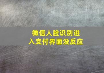 微信人脸识别进入支付界面没反应