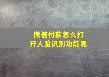 微信付款怎么打开人脸识别功能呢