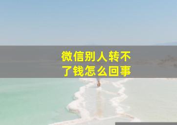 微信别人转不了钱怎么回事